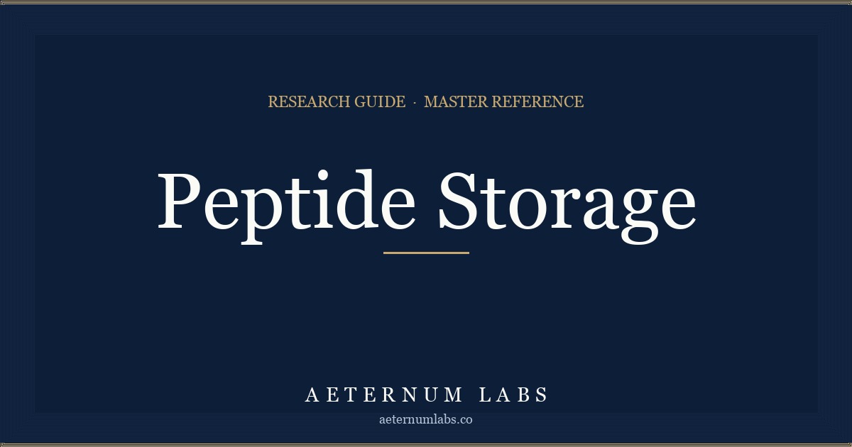 Peptide storage master guide cover