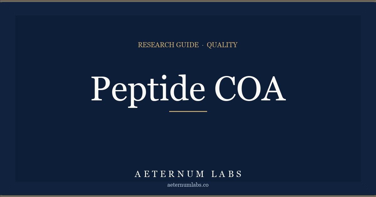Peptide COA explainer cover